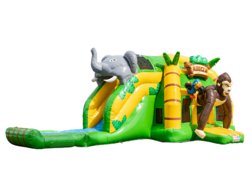 Opblaasbare multiplay super luchtkussen met olifant en gorilla jungle thema kopen voor kinderen