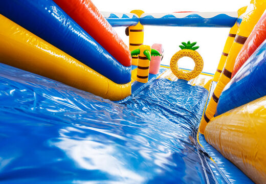 Springkasteel Multi Slide in Caribbean thema met glijbaan bestellen voor kinderen. Koop nu online opblaasbare springkastelen bij JB Inflatables Nederland