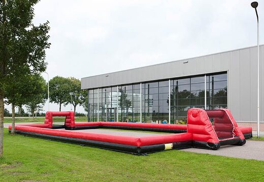 Rood zwart spel met voetbalthema