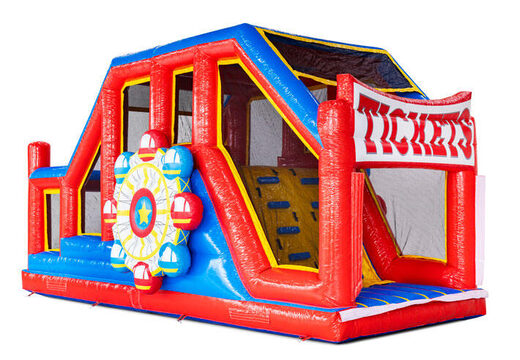 Rood blauw geel stormbaan opblaasbare modules Base Jump