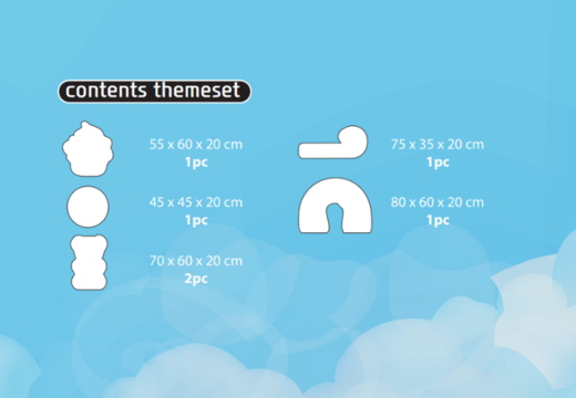 Inhoud van Softplay Themaset in Candy thema online bestellen bij JB