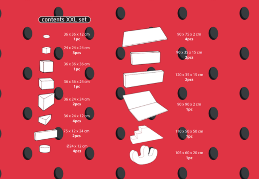 Inhoud van Softplay XXL set in Flamingo - Hawaii thema JB Inflatables in Meppel