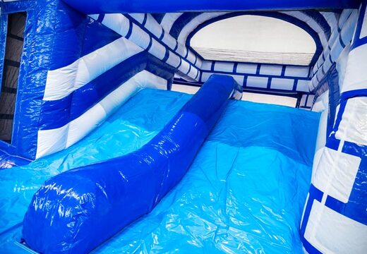 Glijbaan blauw wit van springkussen Multiplay dubbelslide kopen bij JB